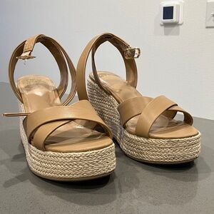 Tan Wedge Sandals